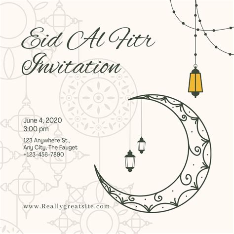 invitation message for eid at home|Free custom printable Eid al